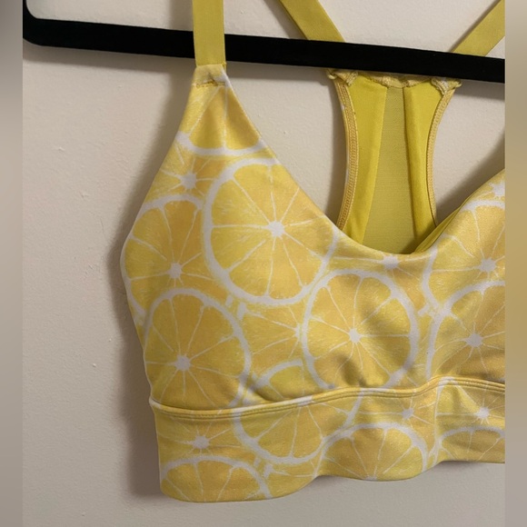 Wildfox Sweat Yellow Lemon Print Sports Bra, Size S - Picture 10 of 16